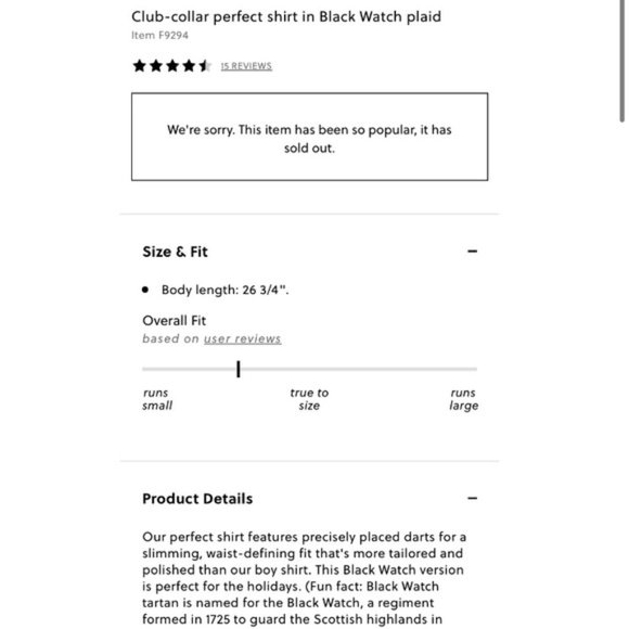 CLUB-COLLAR PERFECT SHIRT IN BLACK WATCH PLAID - Picture 5 of 13